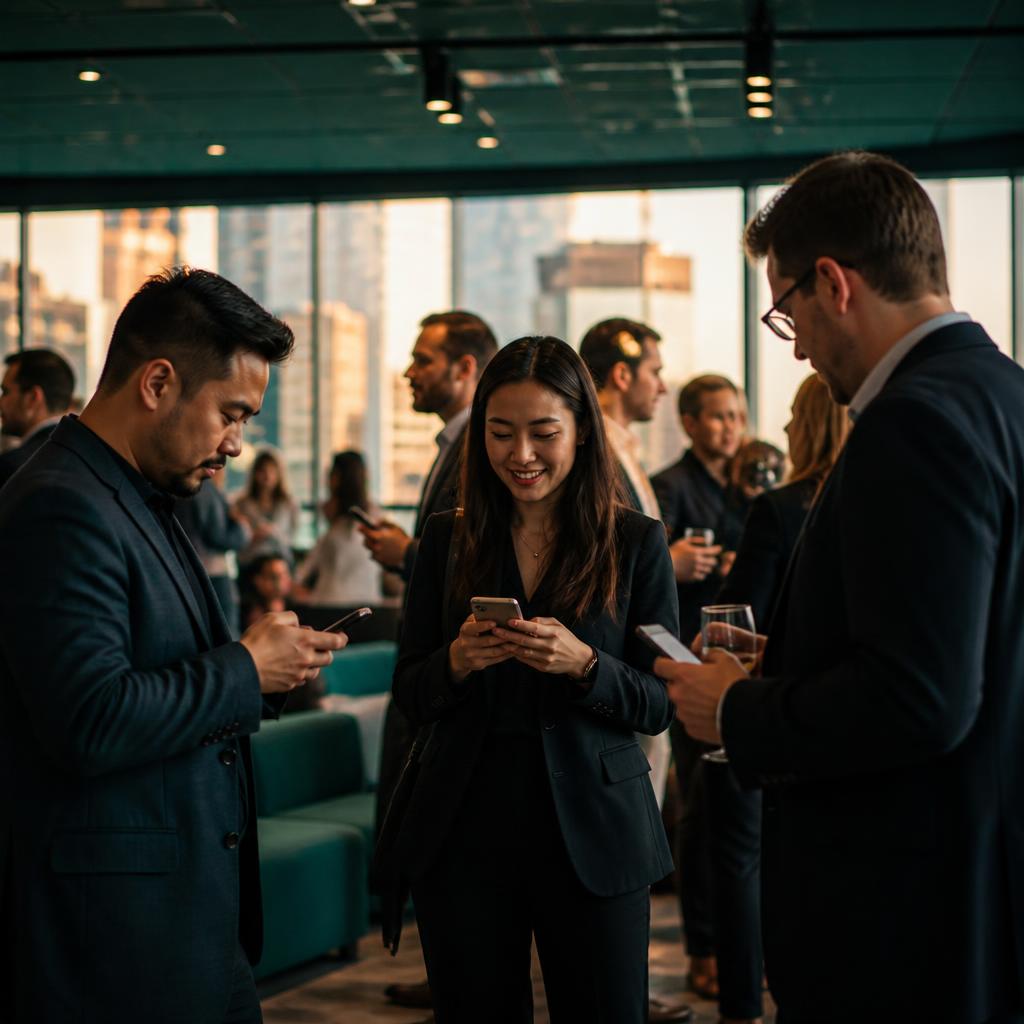 Espace lounge de networking pendant un congrès